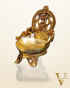 Gajalakshmi Brass Oil lamp 7"