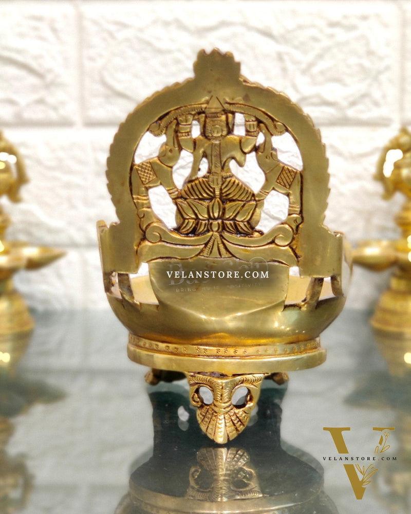 Gajalakshmi Brass Oil lamp 7"