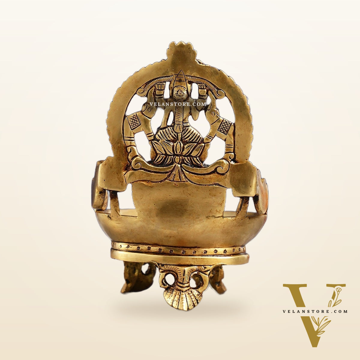 Gajalakshmi Brass Oil lamp 7"
