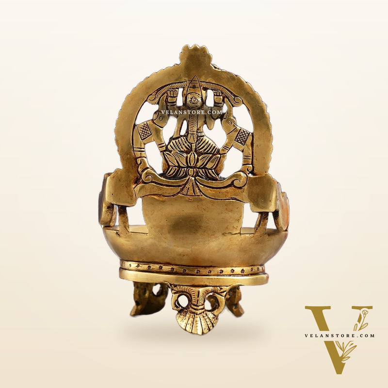 Gajalakshmi Brass Oil lamp 7"