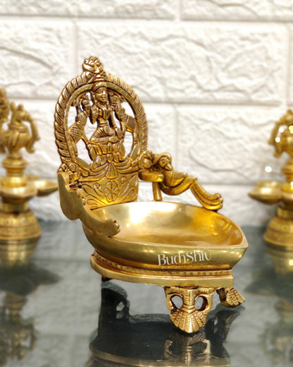 Gajalakshmi Brass Oil lamp 7"