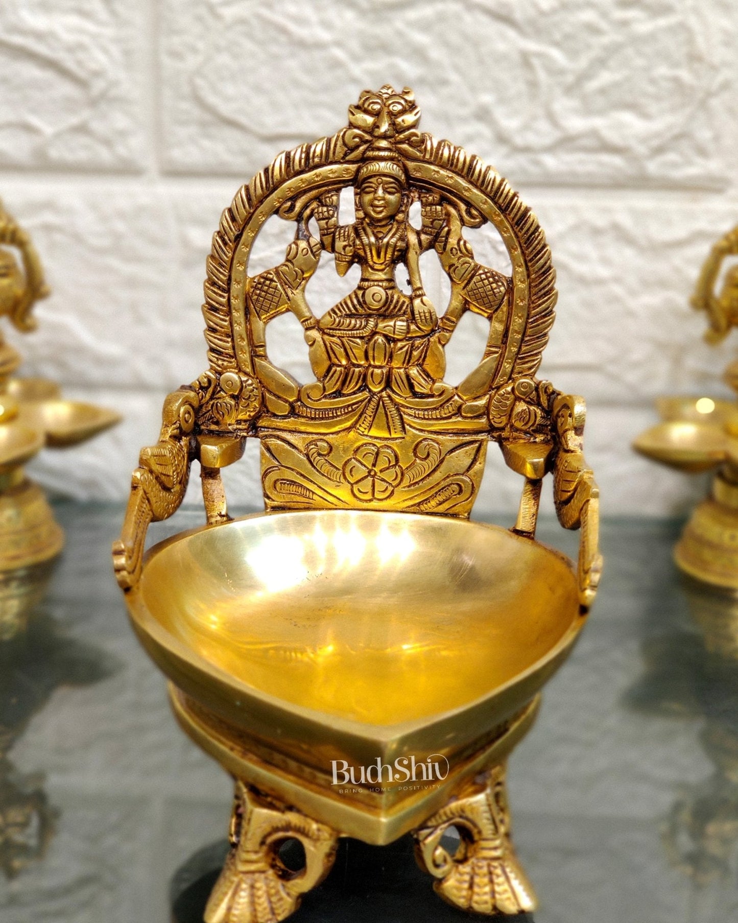 Gajalakshmi Brass Oil lamp 7"