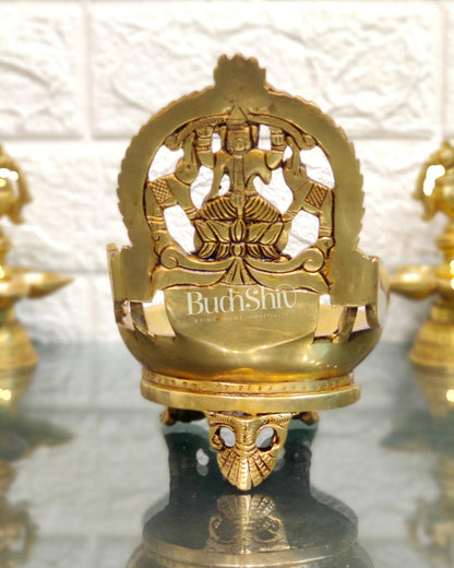 Gajalakshmi Brass Oil lamp 7"