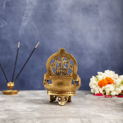 Gajalakshmi Brass Oil lamp 7"