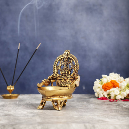 Gajalakshmi Brass Oil lamp 7"
