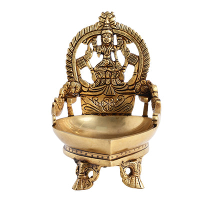 Gajalakshmi Brass Oil lamp 7"