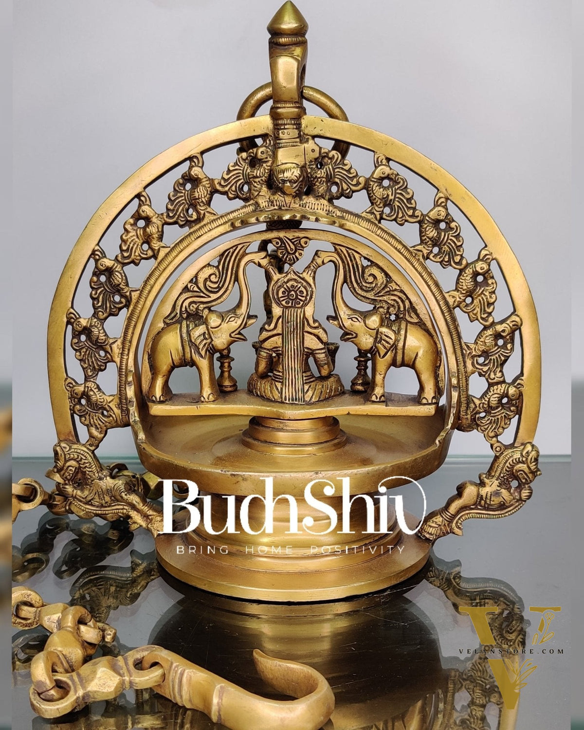 Gajlakshmi Brass Hanging lamp Large
