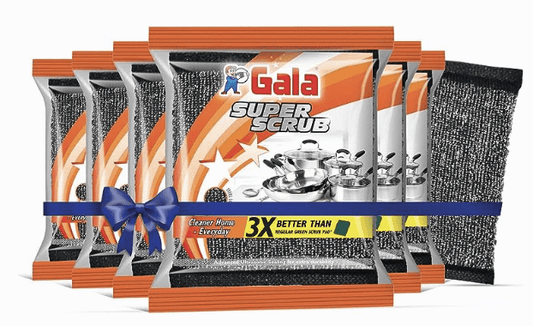 காலா சூப்பர் ஸ்க்ரப் செட் - எஃகால் ஆனது - கருப்பு - 6 பேக்