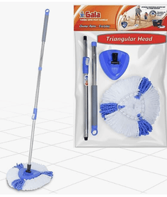 Gala Turbo Triangular Spin Mop Handle with Refill, Durable Replacement Handle with Rubber Grip For Turbo Spin Mop-1