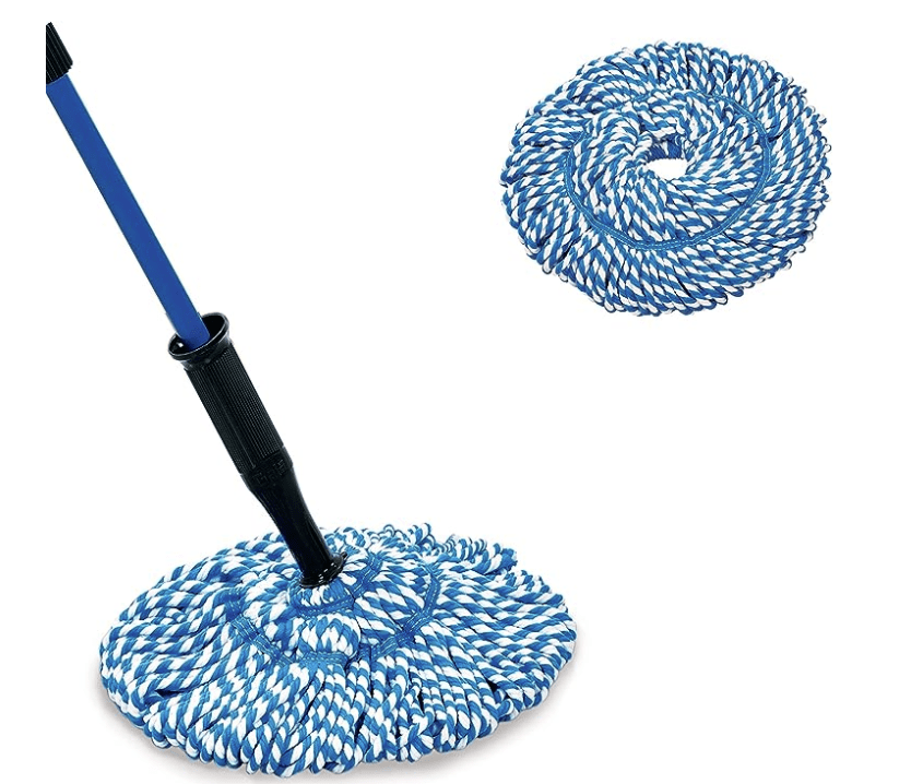 Gala Microfiber Twist Mop for Floor Cleaning ,Microfiber Squeeze twist mop stick for cleaning, Pocha for floor cleaning, Modular, Space saving (Blue and Black)