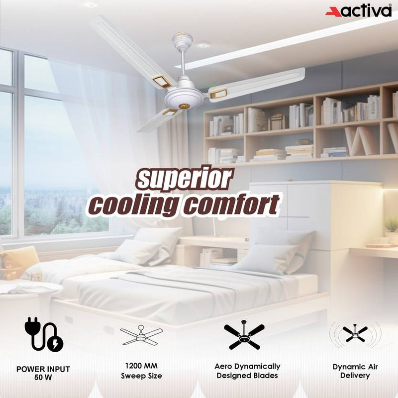 ACTIVA Apsa Deco 1200 MM Ceiling Fan-3