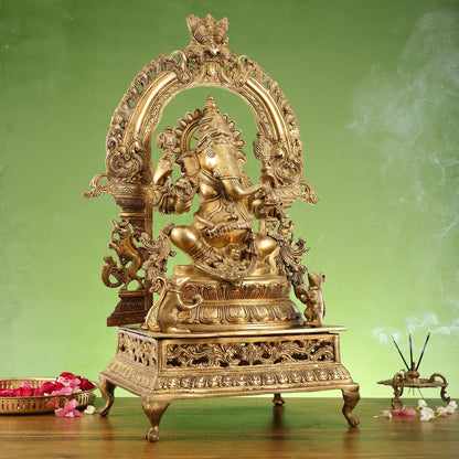 Chola-Inspired Superfine Brass Ganesha Statue 27"