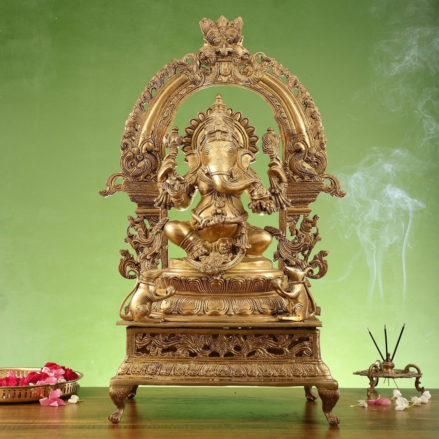 Chola-Inspired Superfine Brass Ganesha Statue 27"