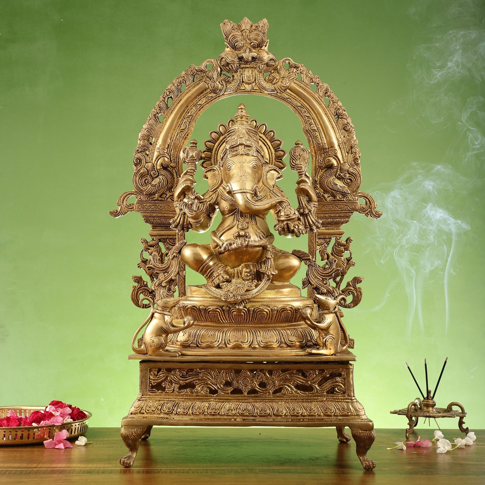 Chola-Inspired Superfine Brass Ganesha Statue 27"