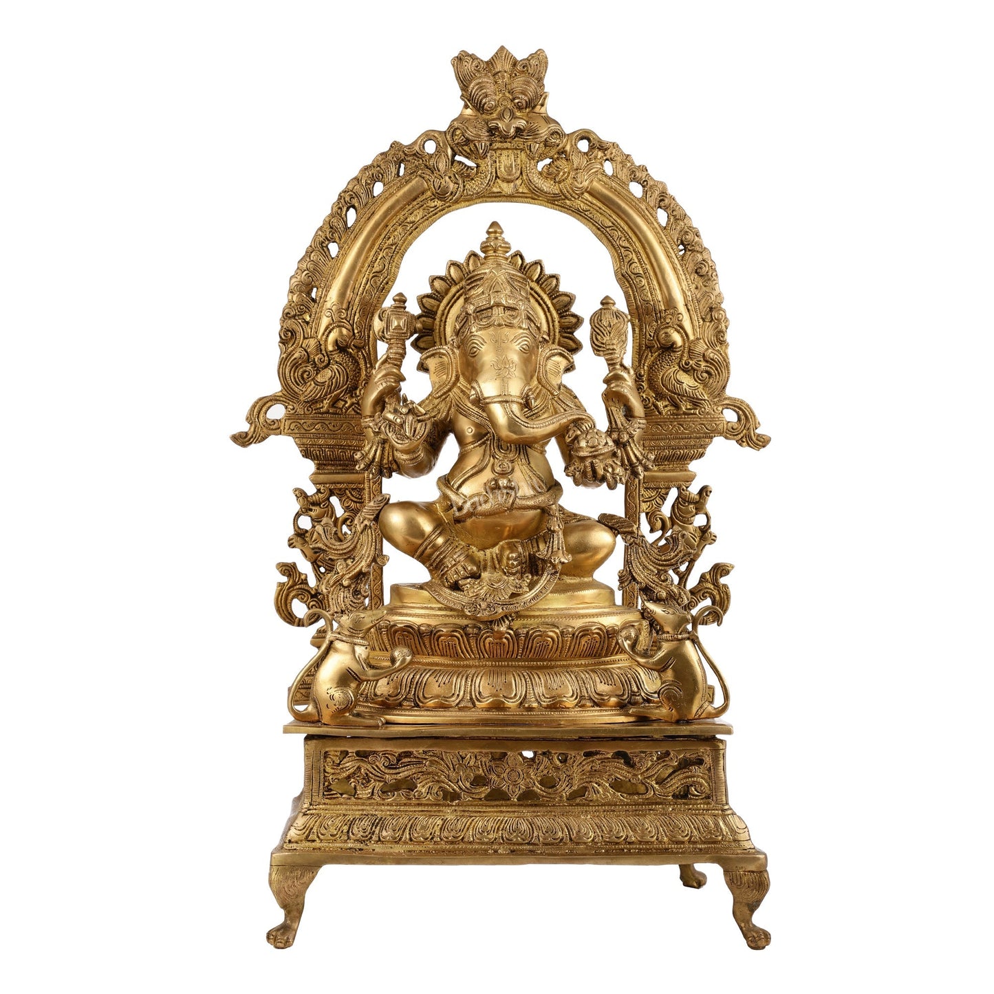 Chola-Inspired Superfine Brass Ganesha Statue 27"