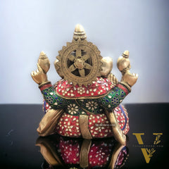 Ganapati Aashirwad Idol with  Handwork 13"