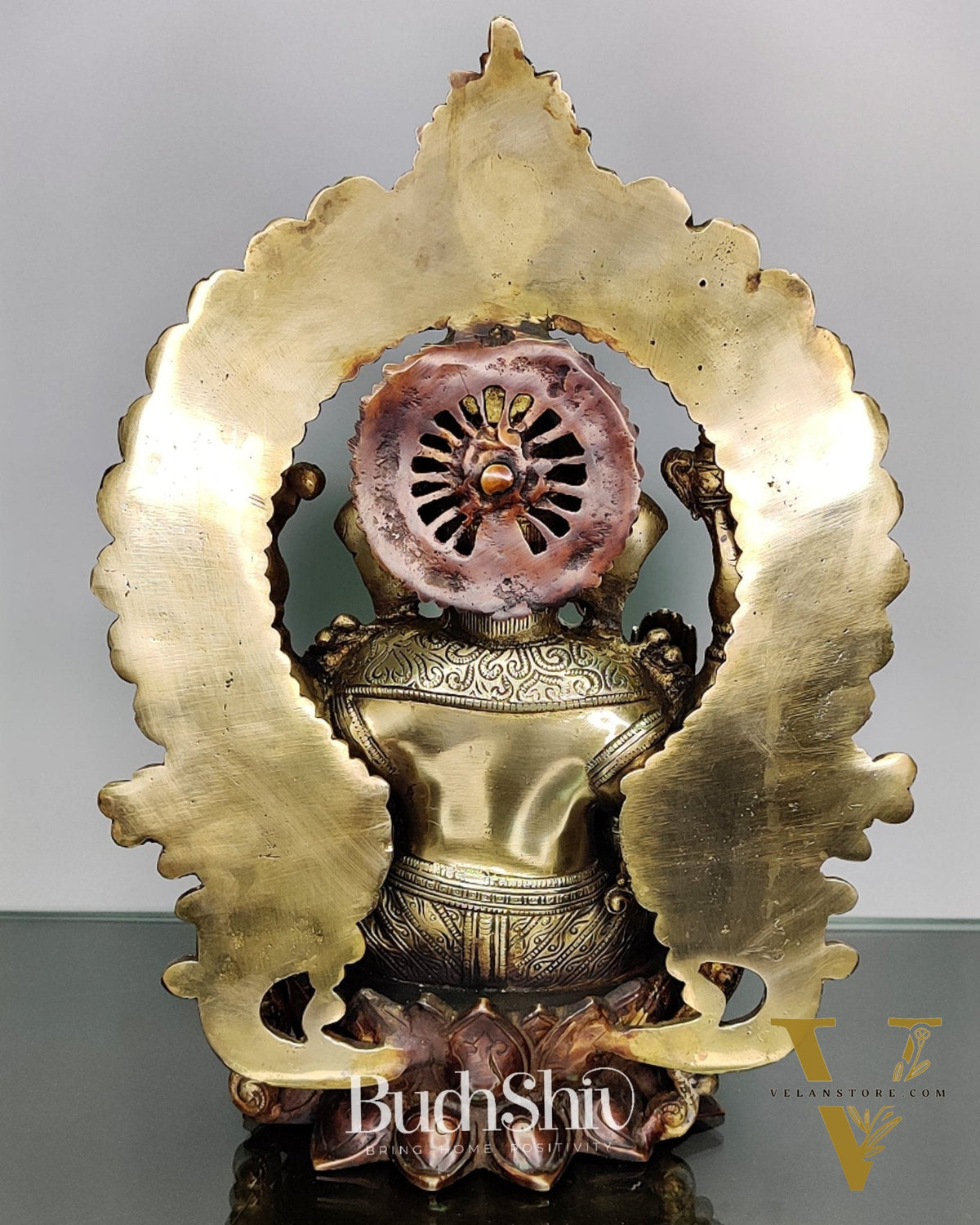 Ganapati Brass statue with duel tone Finish 15 inch