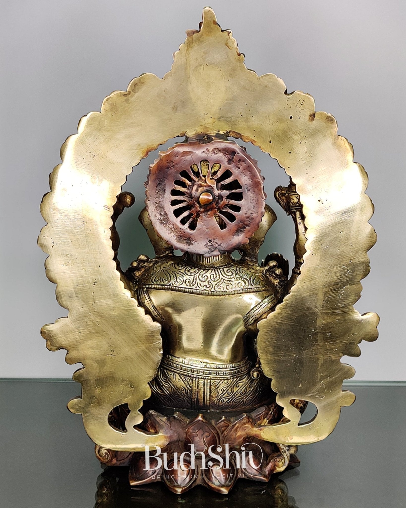 Ganapati Brass statue with duel tone Finish 15 inch