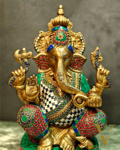 Ganesh Brass statue 16 inch multicolour