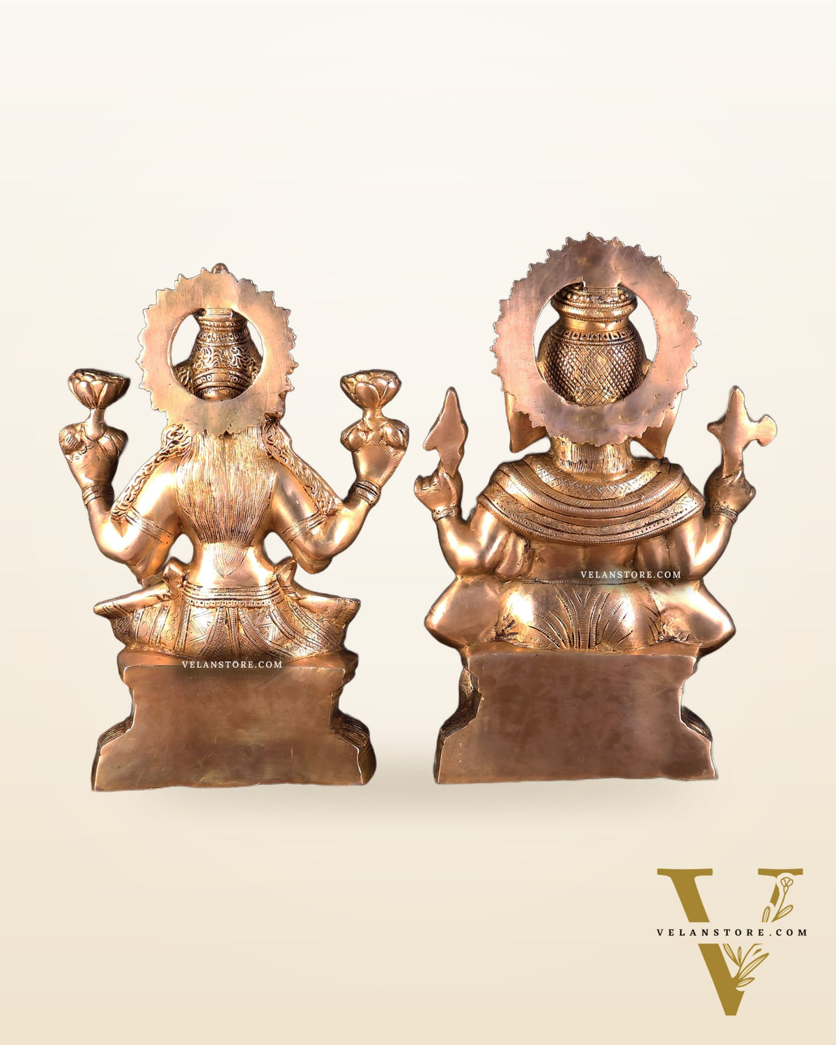 Ganesh Lakshmi Brass Idol Pair 18 inch