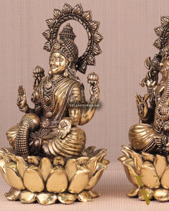 Ganesh Lakshmi Brass Superfine Idols - 8"