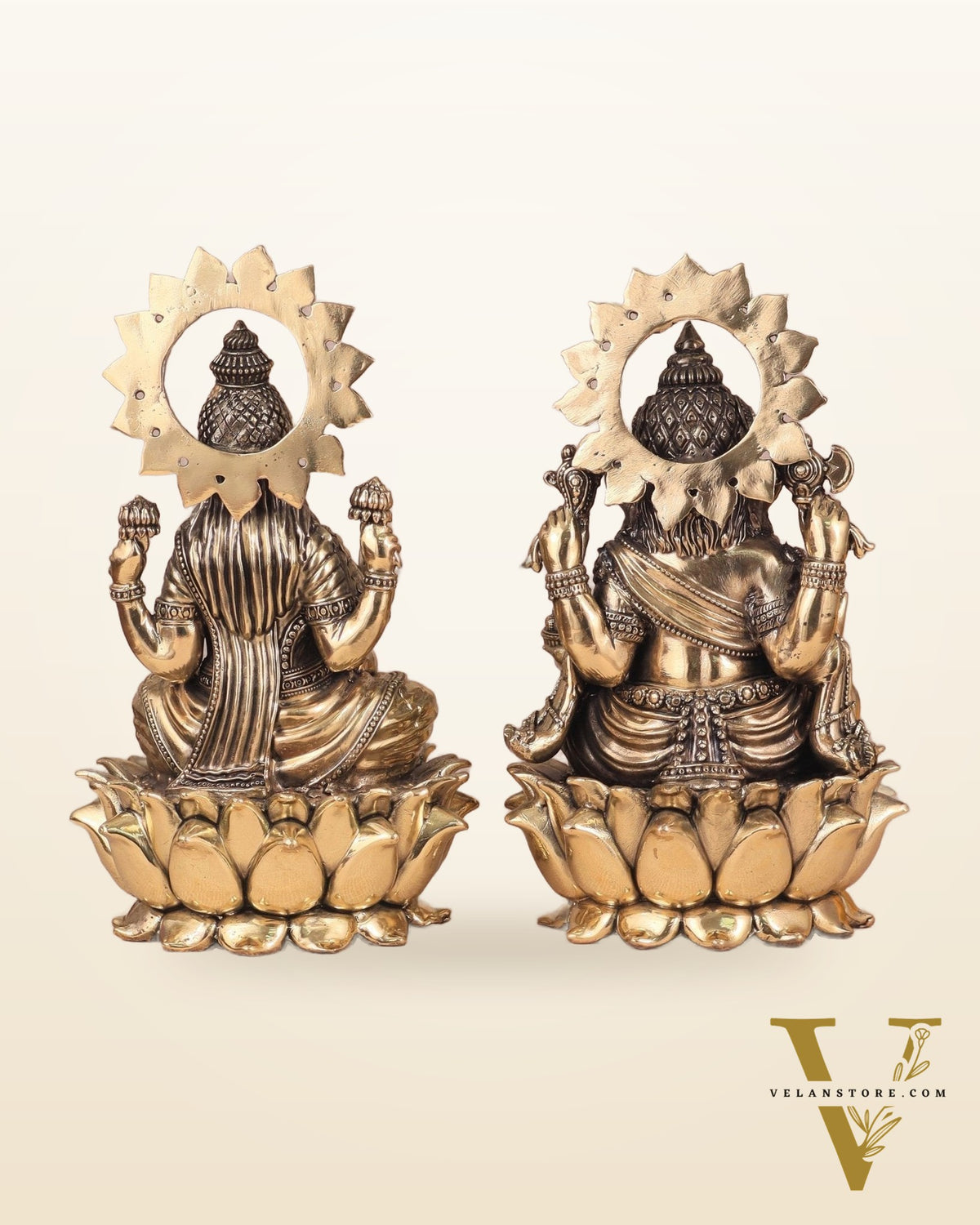 Ganesh Lakshmi Brass Superfine Idols - 8"