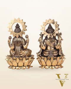 Ganesh Lakshmi Brass Superfine Idols - 8"