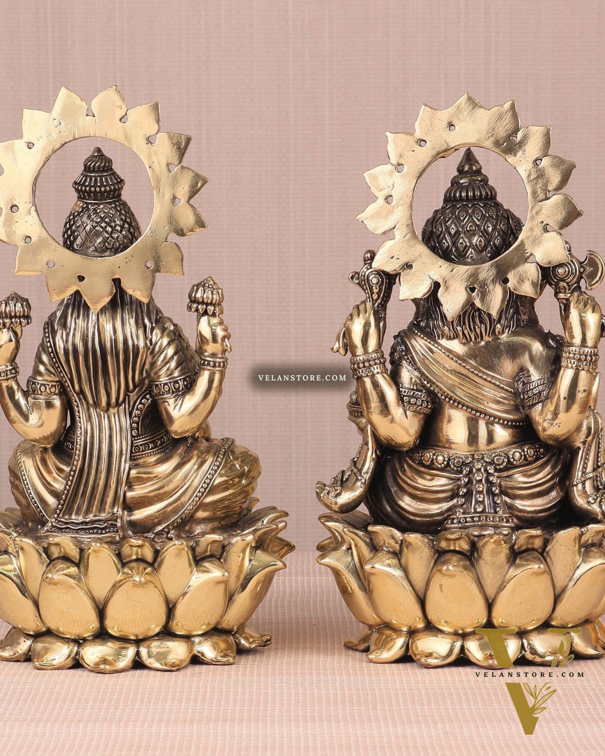 Ganesh Lakshmi Brass Superfine Idols - 8"