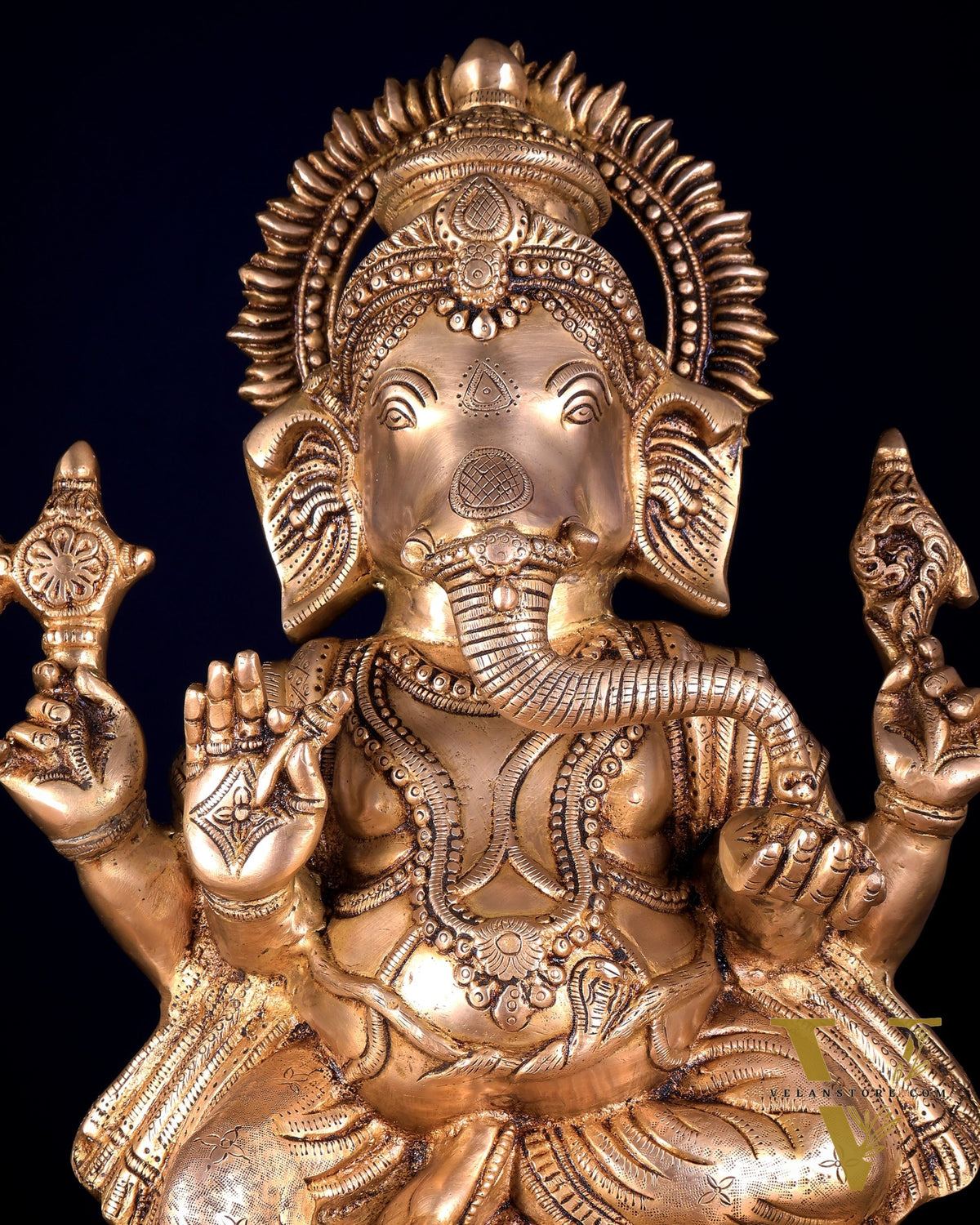 Ganesh Lakshmi Saraswati Brass Idol Set 18 inch