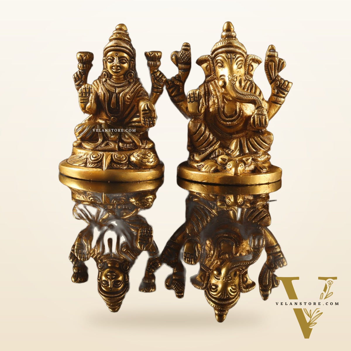 Ganesh lakshmi superfine brass idols 3"