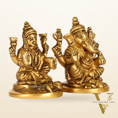 Ganesh lakshmi superfine brass idols 3"