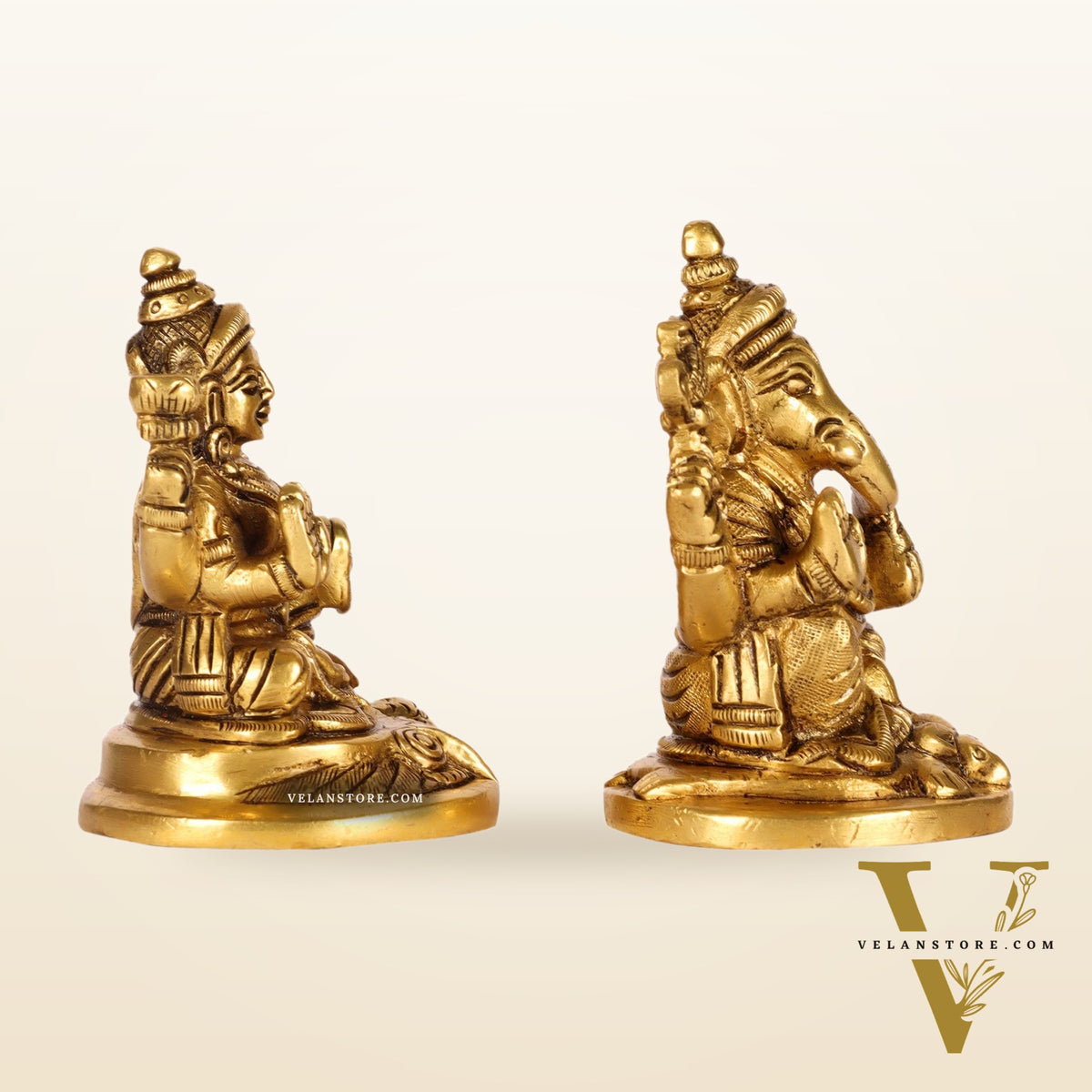 Ganesh lakshmi superfine brass idols 3"