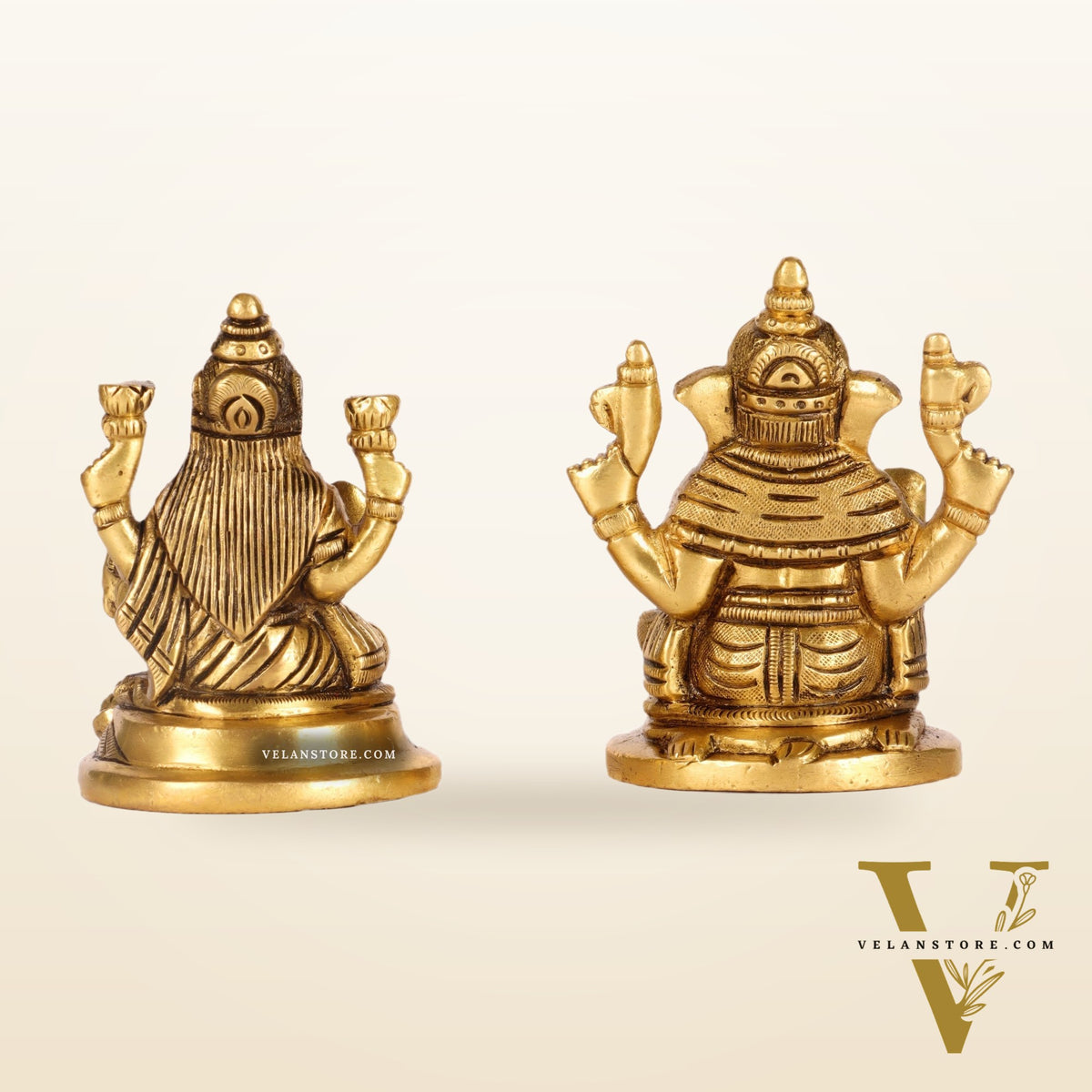 Ganesh lakshmi superfine brass idols 3"