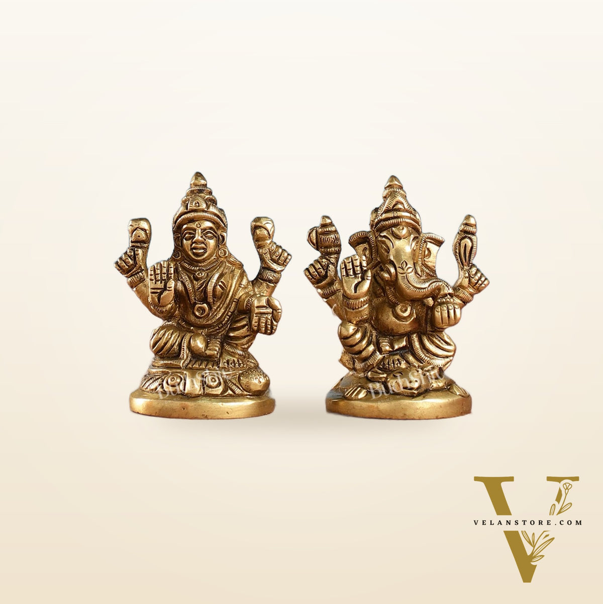 Ganesh lakshmi superfine brass idols 3"