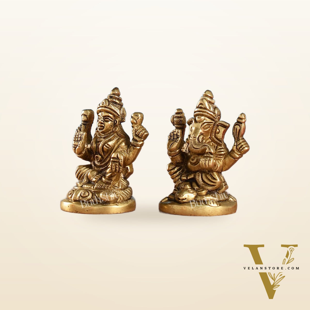 Ganesh lakshmi superfine brass idols 3"