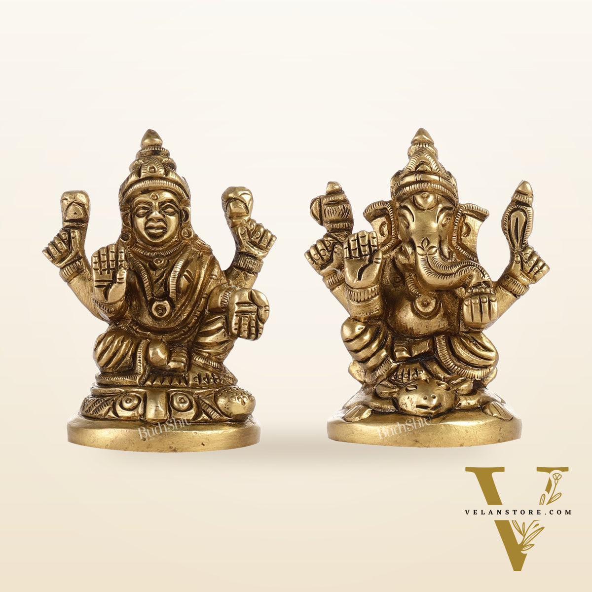 Ganesh lakshmi superfine brass idols 3"