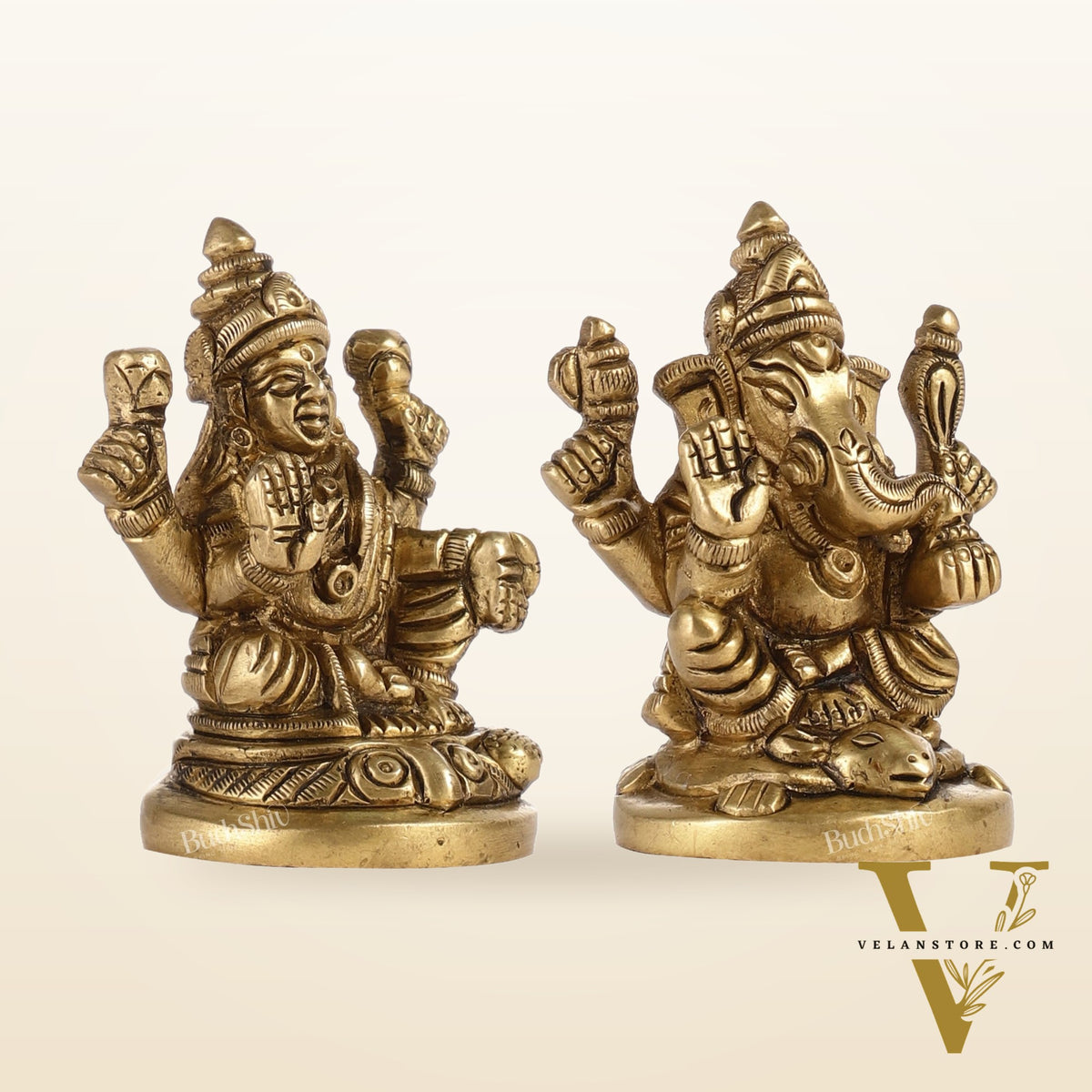 Ganesh lakshmi superfine brass idols 3"