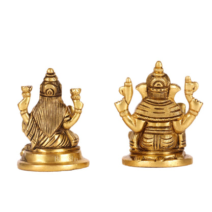 Ganesh lakshmi superfine brass idols 3"
