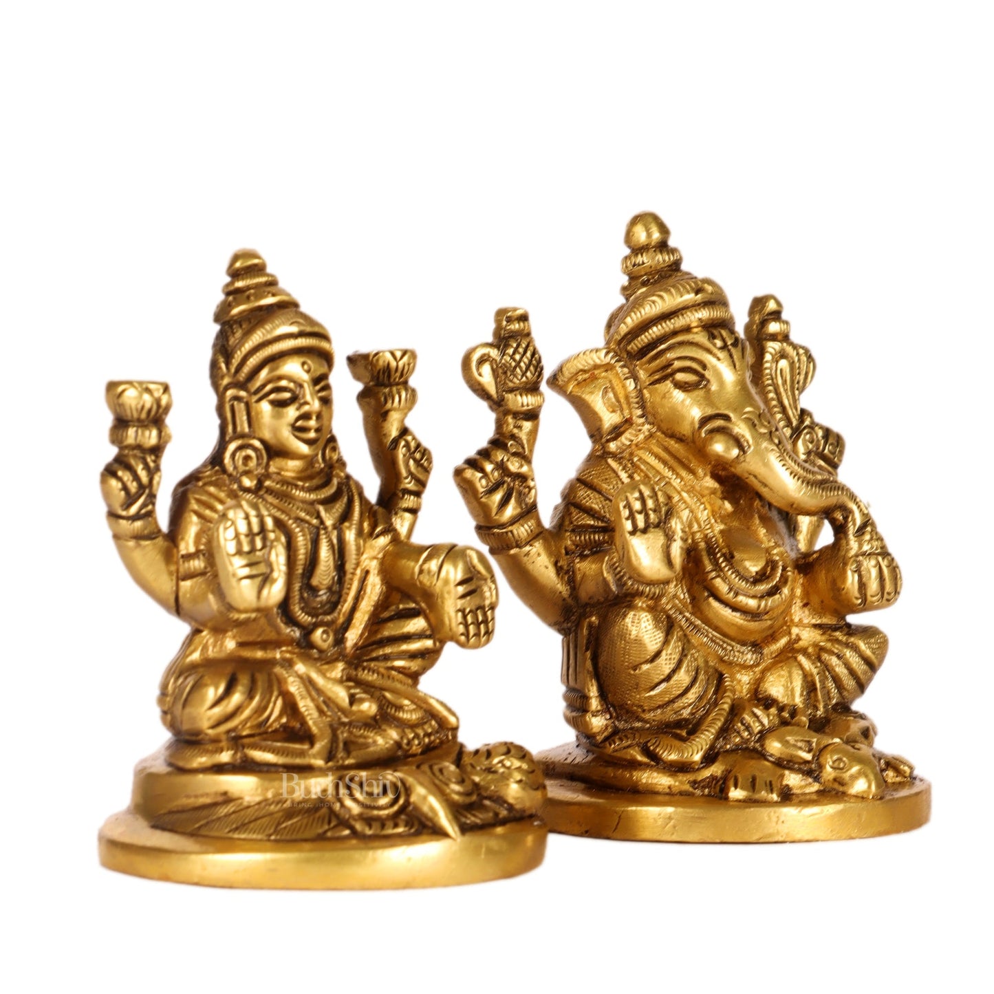 Ganesh lakshmi superfine brass idols 3"