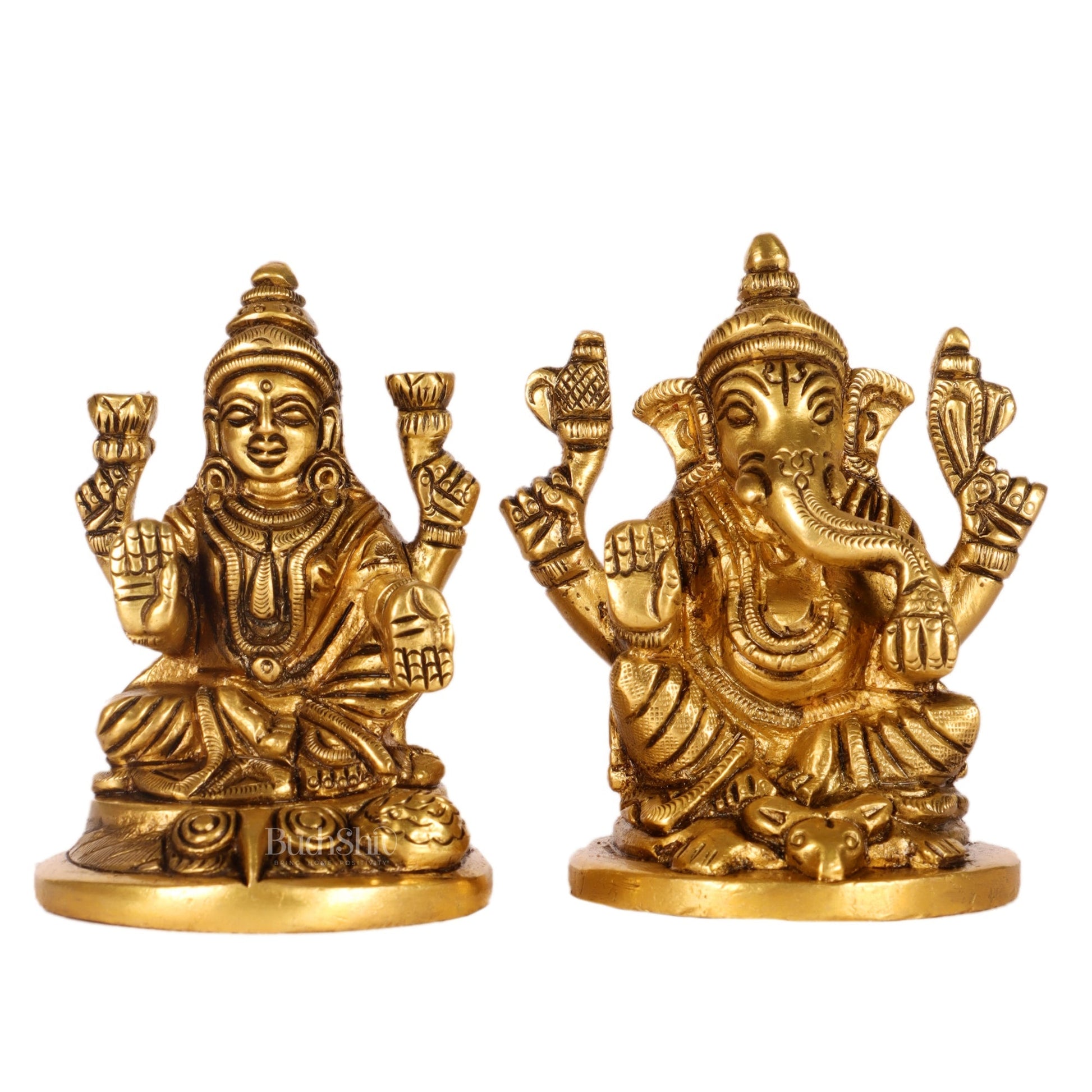 Ganesh lakshmi superfine brass idols 3"