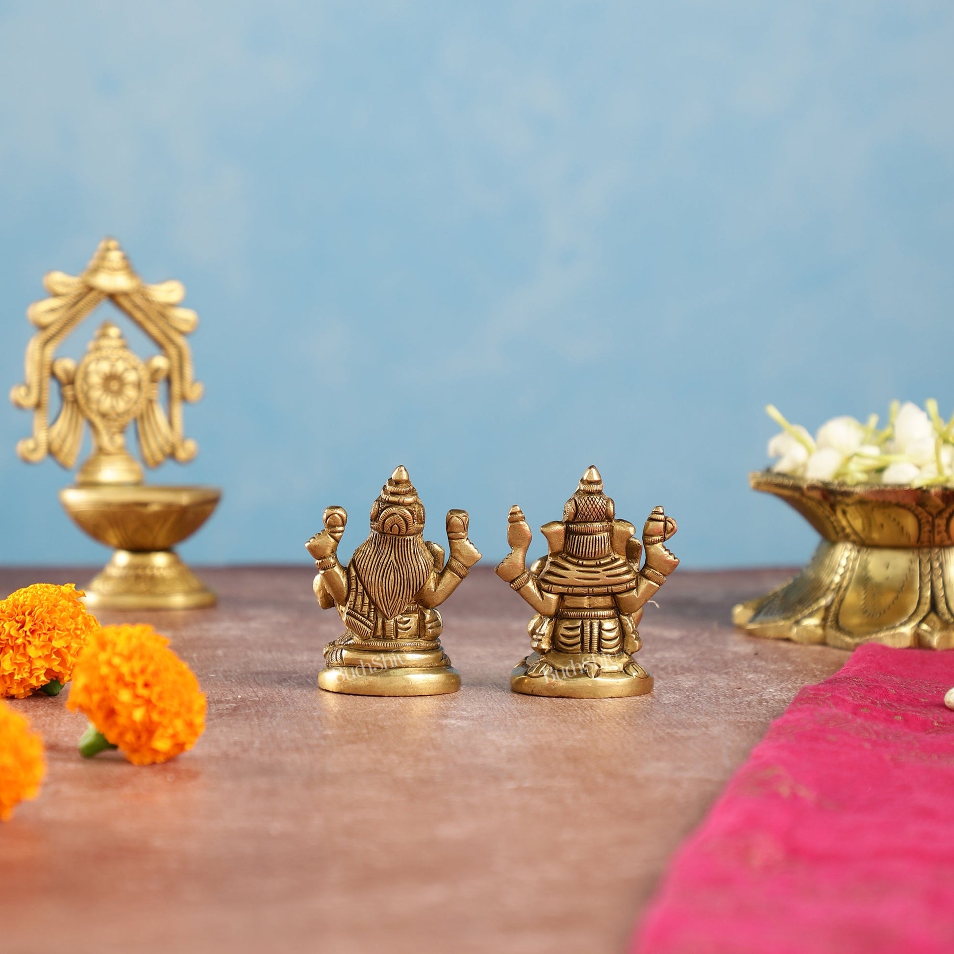 Ganesh lakshmi superfine brass idols 3"