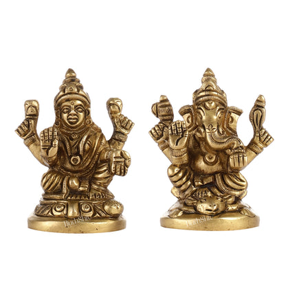Ganesh lakshmi superfine brass idols 3"