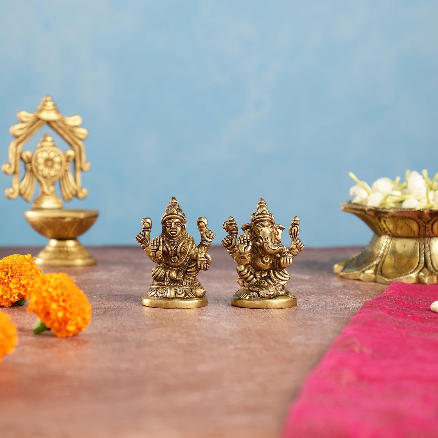 Ganesh lakshmi superfine brass idols 3"