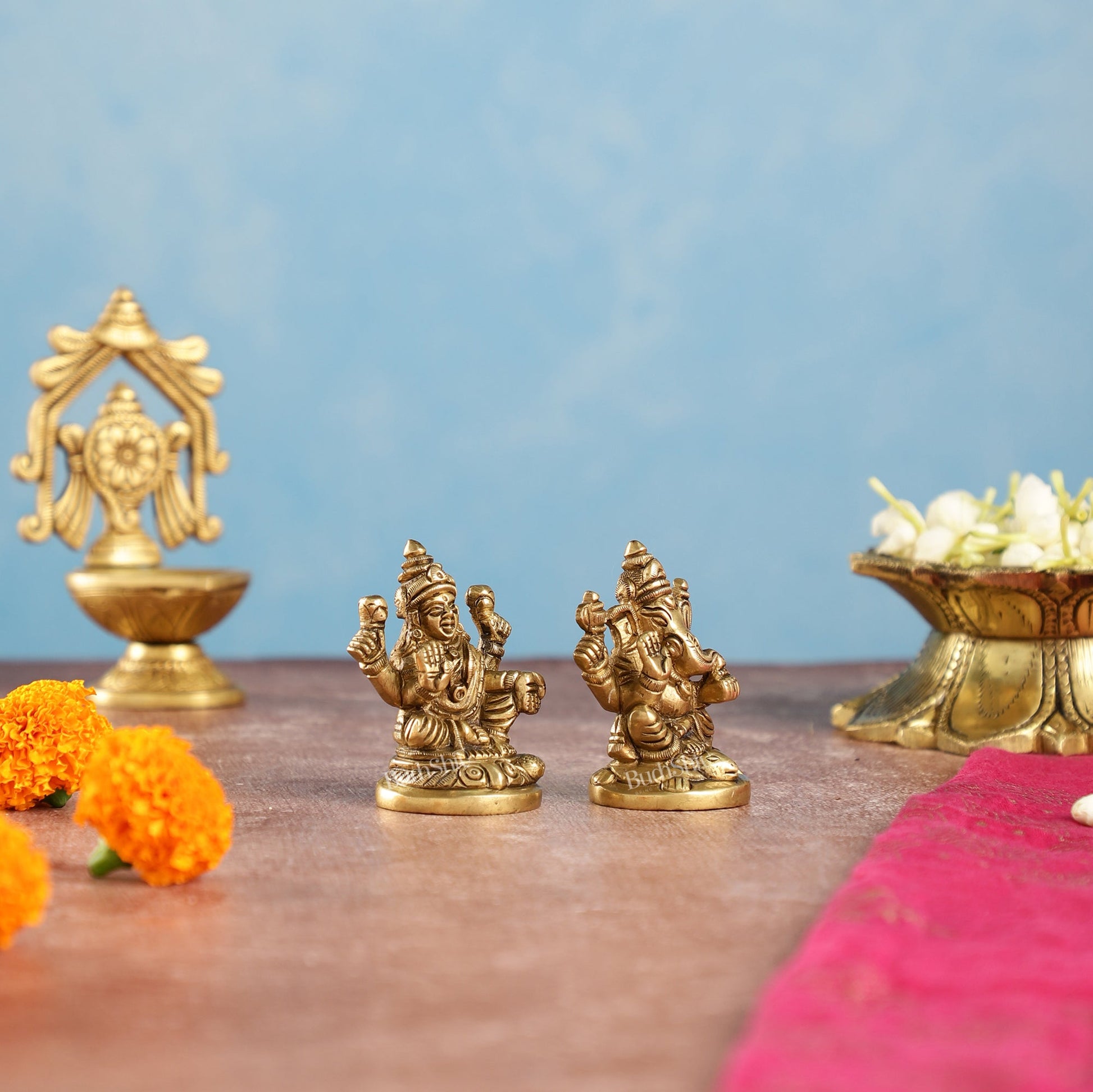 Ganesh lakshmi superfine brass idols 3"