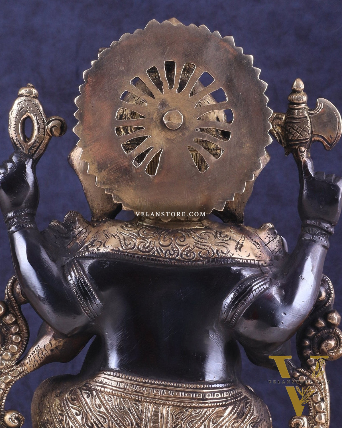 Ganesha black edition brass statue 12"
