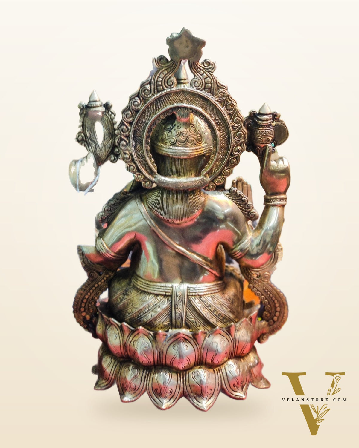 Ganesha Brass Idol 21 " Antique finish