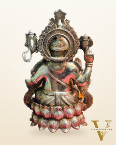 Ganesha Brass Idol 21 " Antique finish