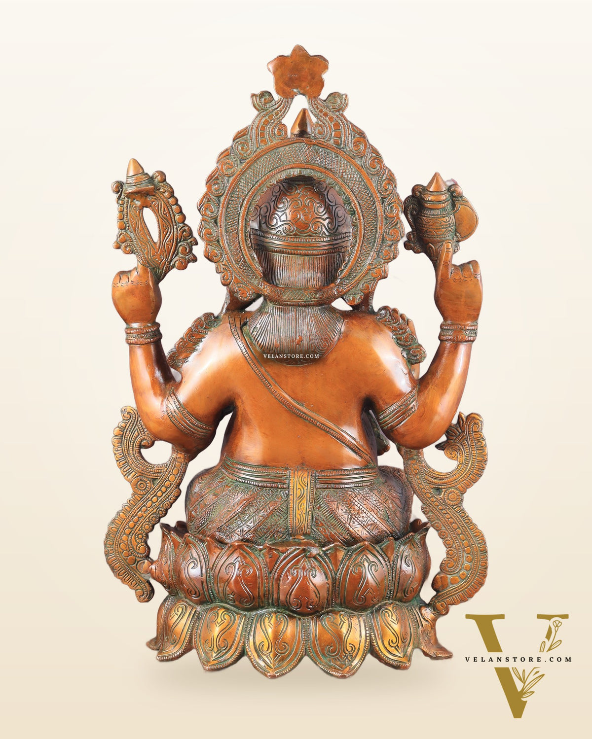 Ganesha Brass Idol 21 inches Vintage copper tone