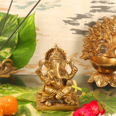 Ganesha Brass idol 5.5 inch