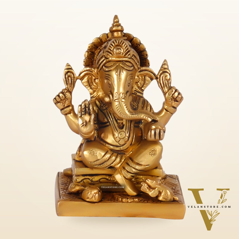 Ganesha Brass idol 5.5 inch